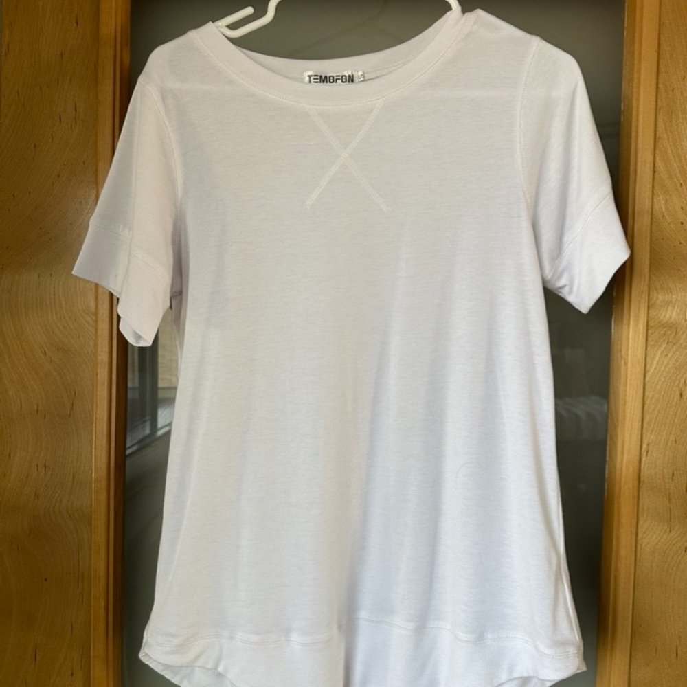 White Flowy Tee